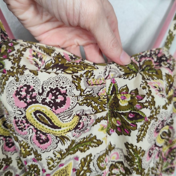 Vintage Anthropologie Elevenses Dress Womens 2 Cream Floral Print Sequins Boho - Picture 6 of 13